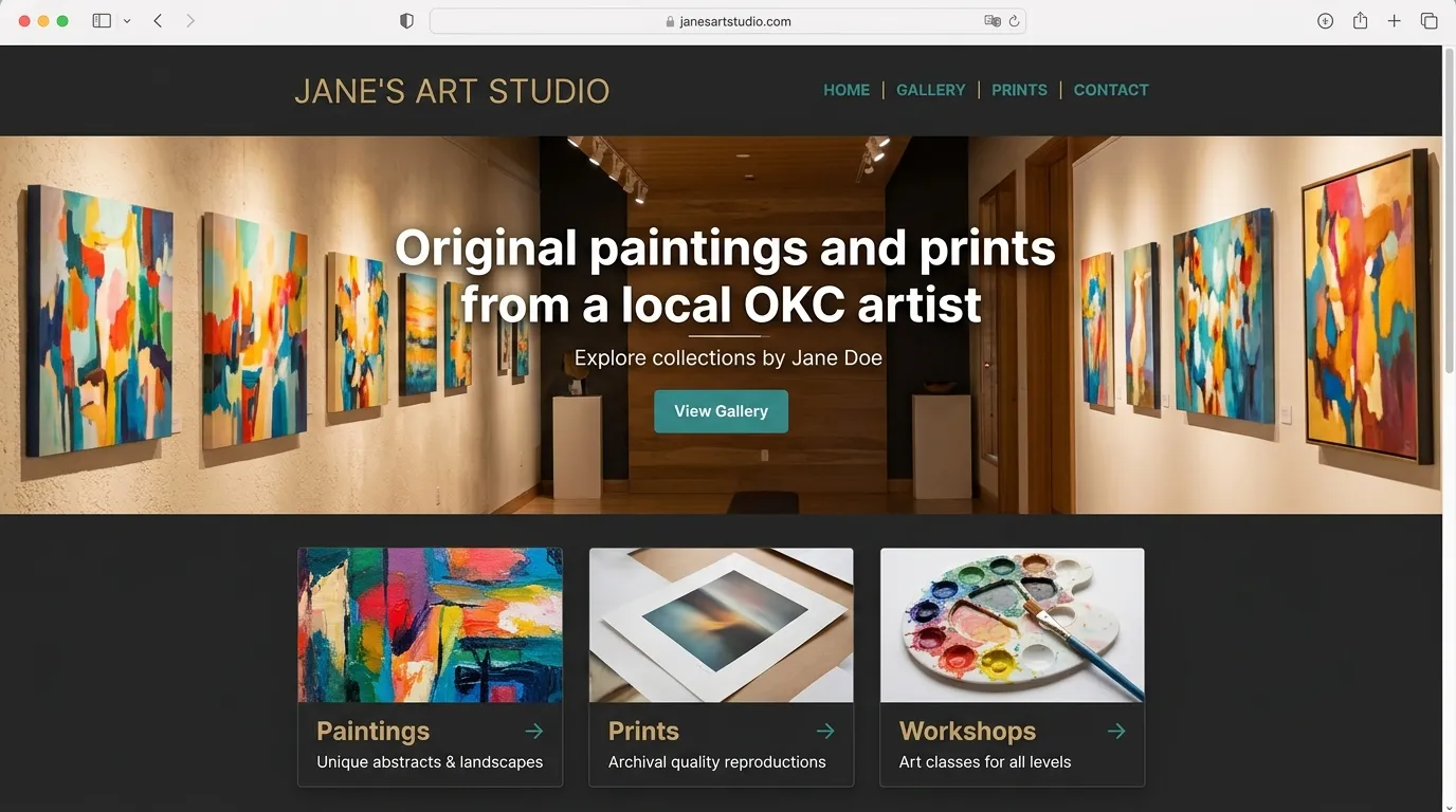 Janes Arts Studio website
